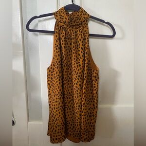 JOIE EROLA CHEETAH-PRINT HALTER TOP IN COPPER